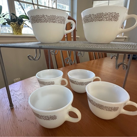 EVC - PYREX/CORNING - Woodland Brown - set of 6 - 8oz mugs - Picture 5 of 11